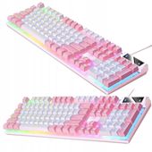 KLAWIATURA PODŚWIETLANA DLA GRACZY GAMINGOWA RGB Dla graczy Na Biurko