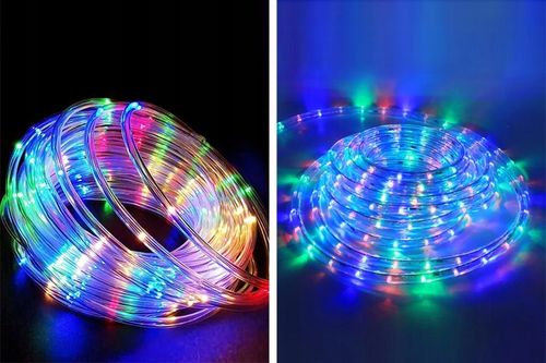 ZEWNĘTRZNY WĄŻ ŚWIETLNY LED ŚWIECĄCY ŁAŃCUCH RGB PROGRAMATOR 230V 60 metrów na Arena.pl