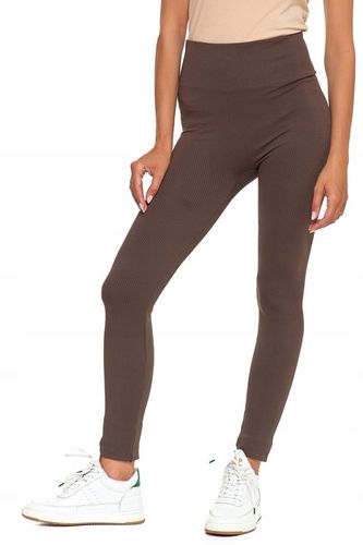 Legginsy Prążkowane Damskie z Wysokim Stanem Modne Fit Getry MORAJ L/XL na Arena.pl