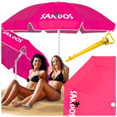 Parasol plażówy + kotwa - różowy