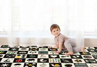 MATA PIANKOWA EDUKACYJNA SKŁADANA DWUSTRONNA KONTRASTOWA ALFABET PL + TORBA