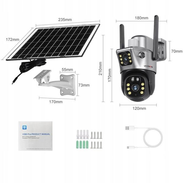 ZEWNĘTRZNA KAMERA SOLARNA 4K DWA OBIEKTYWY 4G KARTA SIM 8MP APLIKACJA zdjęcie 6