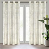 Zasłona welwetowa z nadrukiem na przelotkach LUNA2 140x250 biała + beżowa