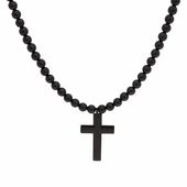 naszyjnik unisex z czarnym krzyżem (c15/roz/48ru)