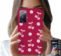 ETUI DO SAMSUNG GALAXY S20 FE - WISIENKI, WIŚNIE NA BORDOWYM TLE + FOLIA