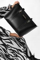 BETLEWSKI Klasyczna Torebka Damska Shopper Na Ramię Duża Czarna A4 PREMIUM