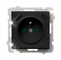 GNIAZDO Z ŁADOWARKĄ USB A+C 20W OSPEL SONATA GP-1RZPUSBAC/m/38 SREBRO MAT
