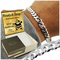 Bransoletka Srebrna Pancerka 925 Pełna Diamentowana 7,50 mm Grawer Gratis