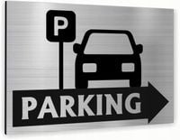 Tabliczka znak informacyjny 20x15 PARKING Aluminiowa SREBRNA Nadruk UV