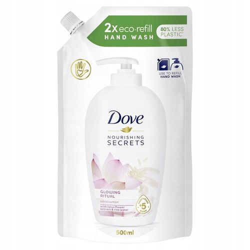 DOVE HAND WASH MYDŁO DO RĄK W PŁYNIE ZAPAS REFILL ZESTAW MIX 4x 500ML na Arena.pl