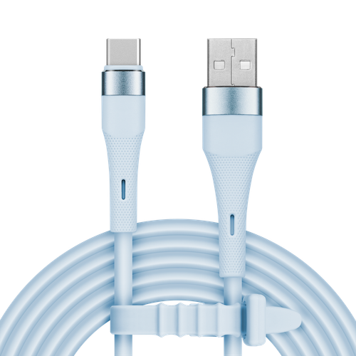 Kabel USB - USB typu C 1 m 15W silikonowy niebieski Kruger&Matz Basic na Arena.pl