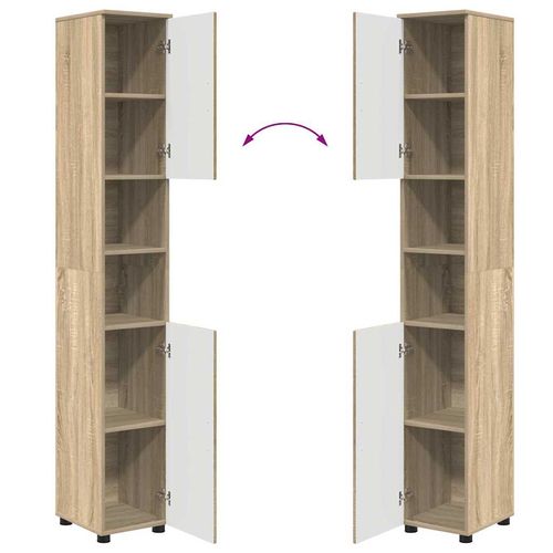 Wysoka szafka łazienkowa z drzwiami dąb sonoma 30 x 35 x 192 cm na Arena.pl