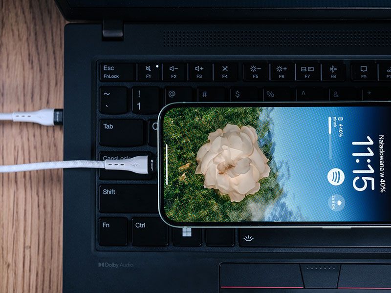 Kabel Tracer USB C - Lightning 1m, 60W, biały zdjęcie 5