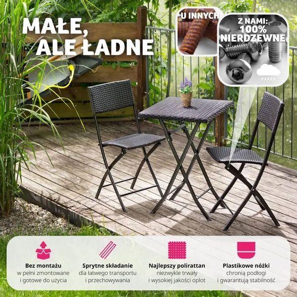 Meble ogrodowe balkonowe technorattan na balkon zdjęcie 3