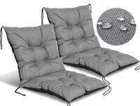 Poduszki Ogrodowe na Krzesła 50x50x50 cm Wiązane Wodoodporne Szare