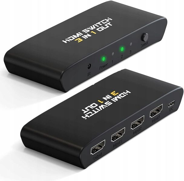 ROZDZIELACZ PRZEŁĄCZNIK SWITCH 3x HDMI 4K FULL HD zdjęcie 1