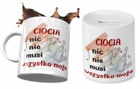 Dla Cioci Zestaw Kubek + Skarbonka Na Prezent Z Nadrukiem Ze Zdjęciem