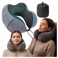 Poduszka do samolotu Poduszka podróżna ROGAL Pianka pamięciowa + pokrowiec