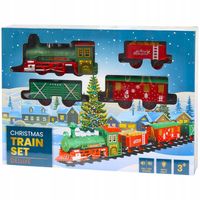 KOLEJKA ELEKTRYCZNA DELUXE ŚWIĄTECZNA Z OŚWIETLENIEM DŹWIĘKIEM POD CHOINKĘ