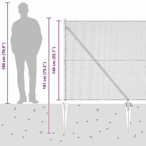 Ogrodzenie z słupkami Szary 1.4 x 50 m Stal pokryta PCV na Arena.pl