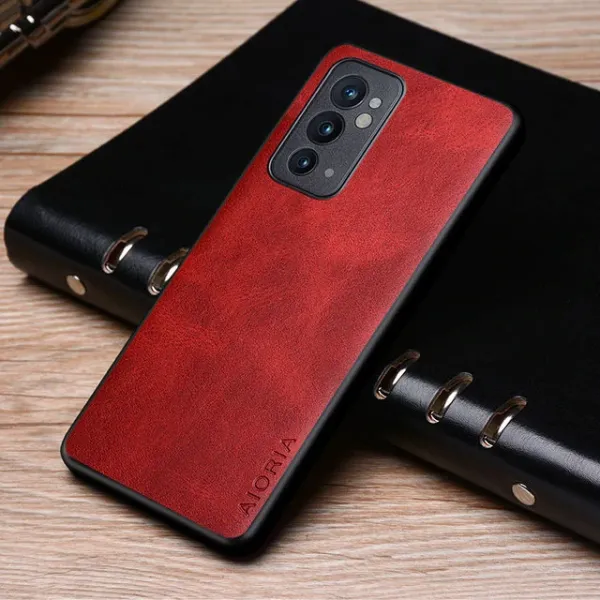 Etui AIORIA Vintage LEATHER do OnePlus 9RT czerwony zdjęcie 1