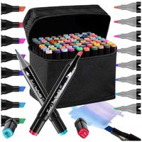 MARKERY ALKOHOLOWE Flamastry Mazaki Pisaki Dwustronne Pro 80 SZT + TORBA