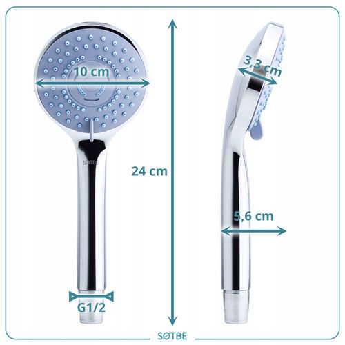 Słuchawka pod prysznic wielofunkcyjna - 60% wody SOTBE BLA LARK-SOHE-6 na Arena.pl
