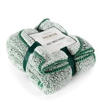 Miękki koc barankowy KOALA 170X210 zielony+biały