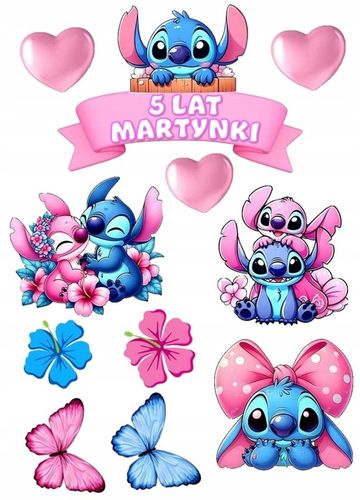 OPŁATEK NA TORT Z CUKRU WYDRUK LILO i STICH STITCH CUKROWA DEKORACJA na Arena.pl
