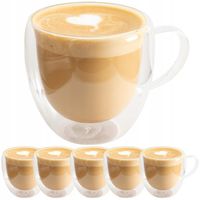 Szklanki Termiczne do Kawy i Herbaty 250ml –6szt. Kubki z Podwójnym Szkłem