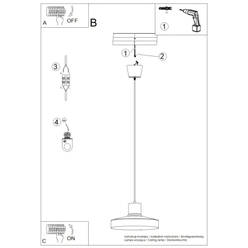 Lampa wisząca BILO czarna na Arena.pl