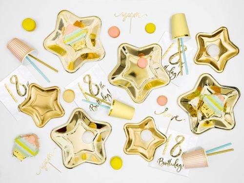 Talerzyki, Gwiazdka, złoty, 23 cm, 6 szt. na Arena.pl