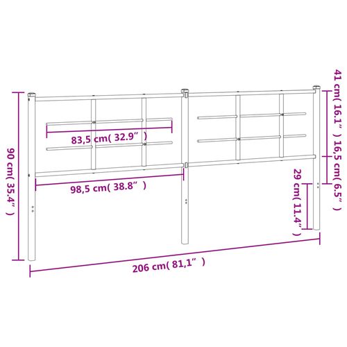 Metalowe wezgłowie, czarne, 200 cm na Arena.pl