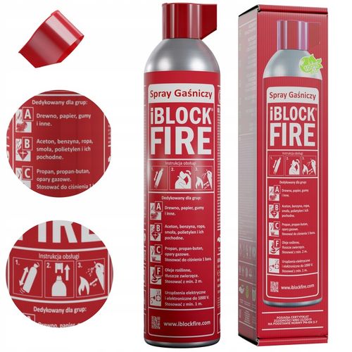 SPRAY GAŚNICZY ABCF+E 100%BIO GAŚNICA iBlockFIRE 600 PRO na Arena.pl