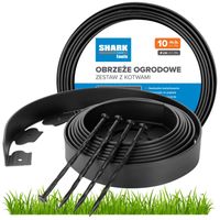 OBRZEŻE OGRODOWE TRAWNIKOWE 10m x 4cm + KOTWY CZARNE PLASTIKOWE