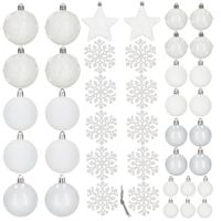 Bombki choinkowe 40 szt. zestaw dekoracji świątecznych, nietłukące, białe