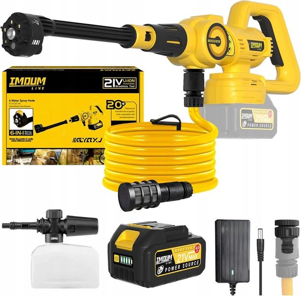 MYJKA CIŚNIENIOWA AKUMULATOROWA BEZPRZEWODOWA 4Ah 21V 400W ZESTAW XXL IMOUM zdjęcie 10