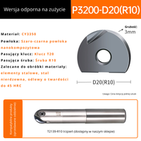 Płytka kulowa T2139 do freza kulowego Wer.odporna na zużycie P3200-D20 R10