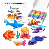 Hey Clay Masa Plastyczna OCEAN zwierzęta tuby tubki Akcesoria +18 TUBEK HIT