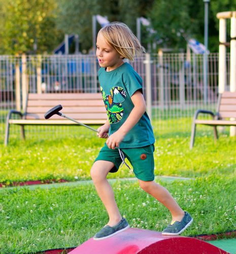 Krótkie spodenki chłopięce, ciemna zieleń  122 na Arena.pl