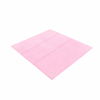 materac welurowy 122x112x3 trzyczęściowy Mamut - różowy