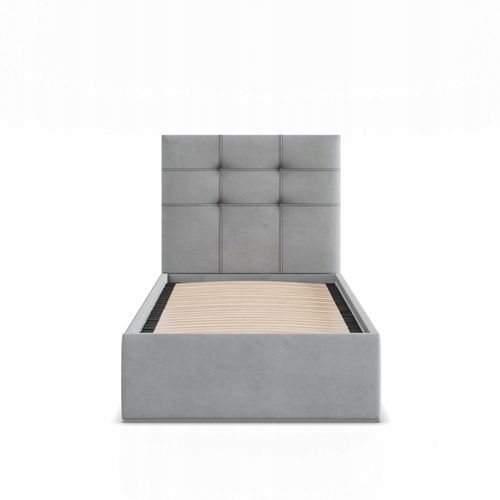 Łóżko Ramowe SORIA JEDNOOSOBOWE Tapicerowane Pojedyncze VELVET JASNY SZARY na Arena.pl