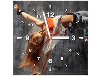 30X30CM ZEGAR FITNESS OBRAZ DREWNO