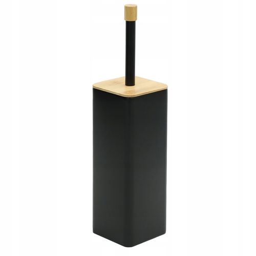 Szczotka do WC toalety czarna łazienkowa toaletowa bambus zamknieta na Arena.pl