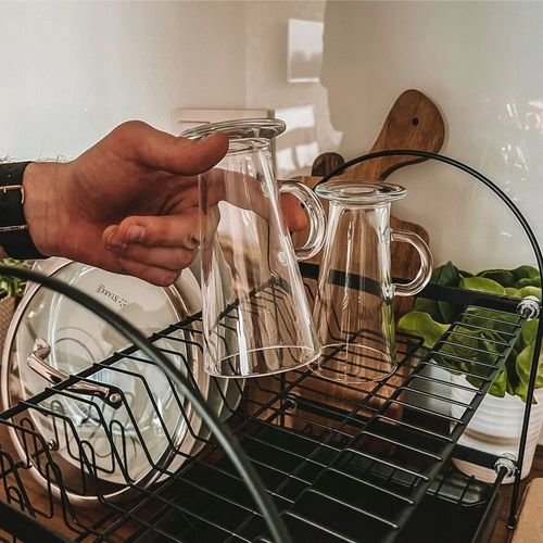 Wysokie SZKLANKI DO LATTE herbaty ZESTAW SZKLANEK do kawy 6szt + ŁYŻECZKI na Arena.pl