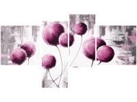 100 55CM OBRAZ 4 ELEM ABSTRAKCYJNE DMUCHAWCE FUKSJI PŁÓTNO DRUK