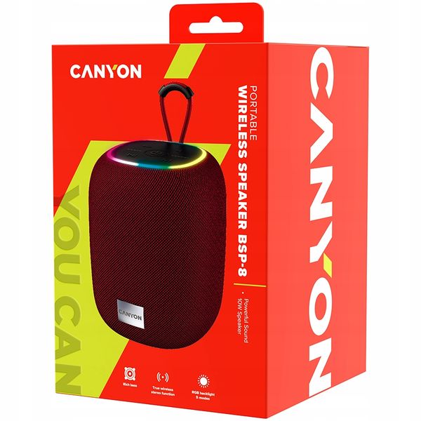 Głośnik bluetooth CANYON BSP-8 10W Czerwony zdjęcie 4