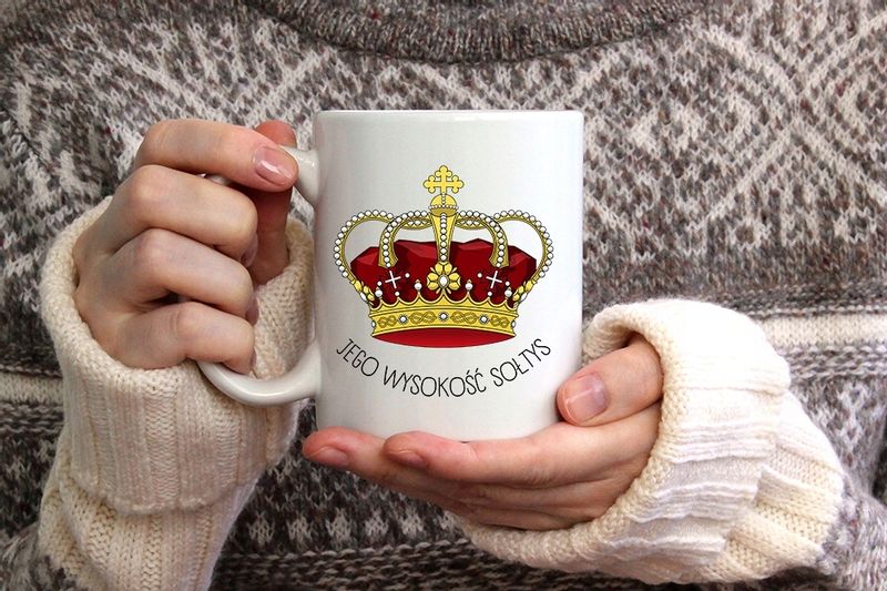 Dla Sołtysa Kubek Błękitny Sołtys Samiec Alfa Z Nadrukiem Ze Zdjęciem zdjęcie 4