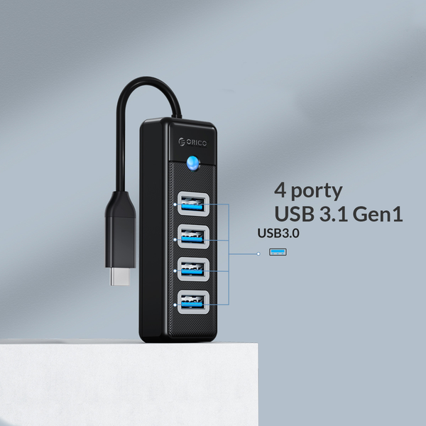 Orico Hub USB-C 4x USB-A 3.1 czarny zdjęcie 6
