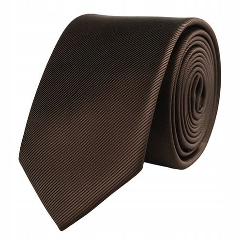 KRAWAT brązowy MĘSKI prążki śledzik cienki SLIM śledź ELEGANCKI 6 cm na Arena.pl